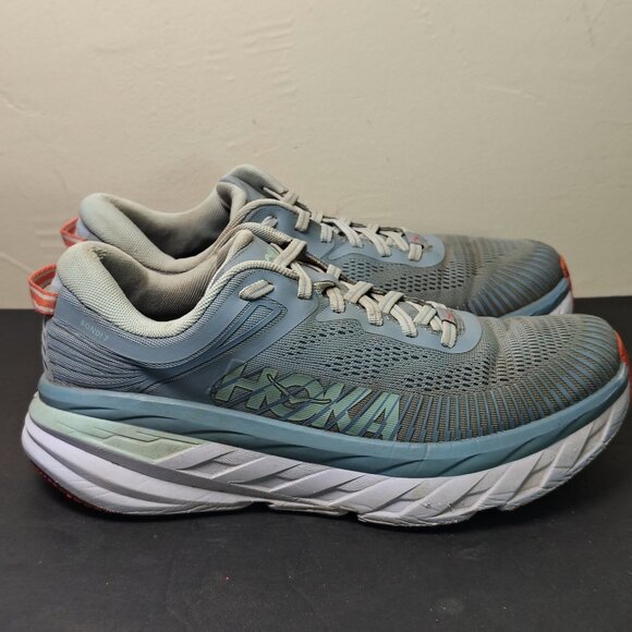 Hoka One‎ Bondi 7 Womens Size 9.5 Blue Lightweight Breathable Running Shoes - Picture 6 of 11